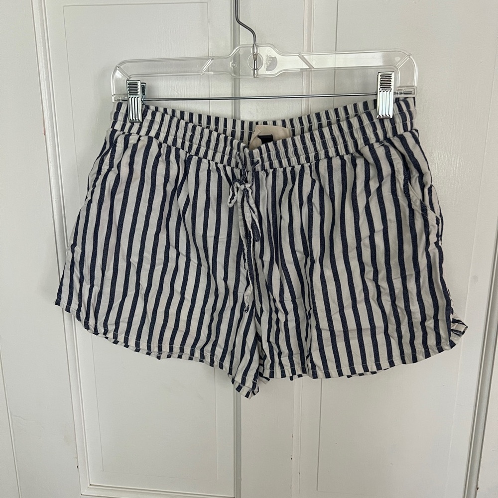 Striped Navy and White Women's Shorts